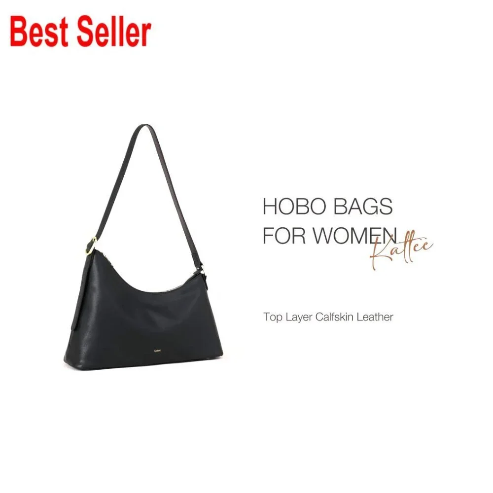 Top Grain Pebbled Cowhide Leather Hobo Bag with Adjustable Strap